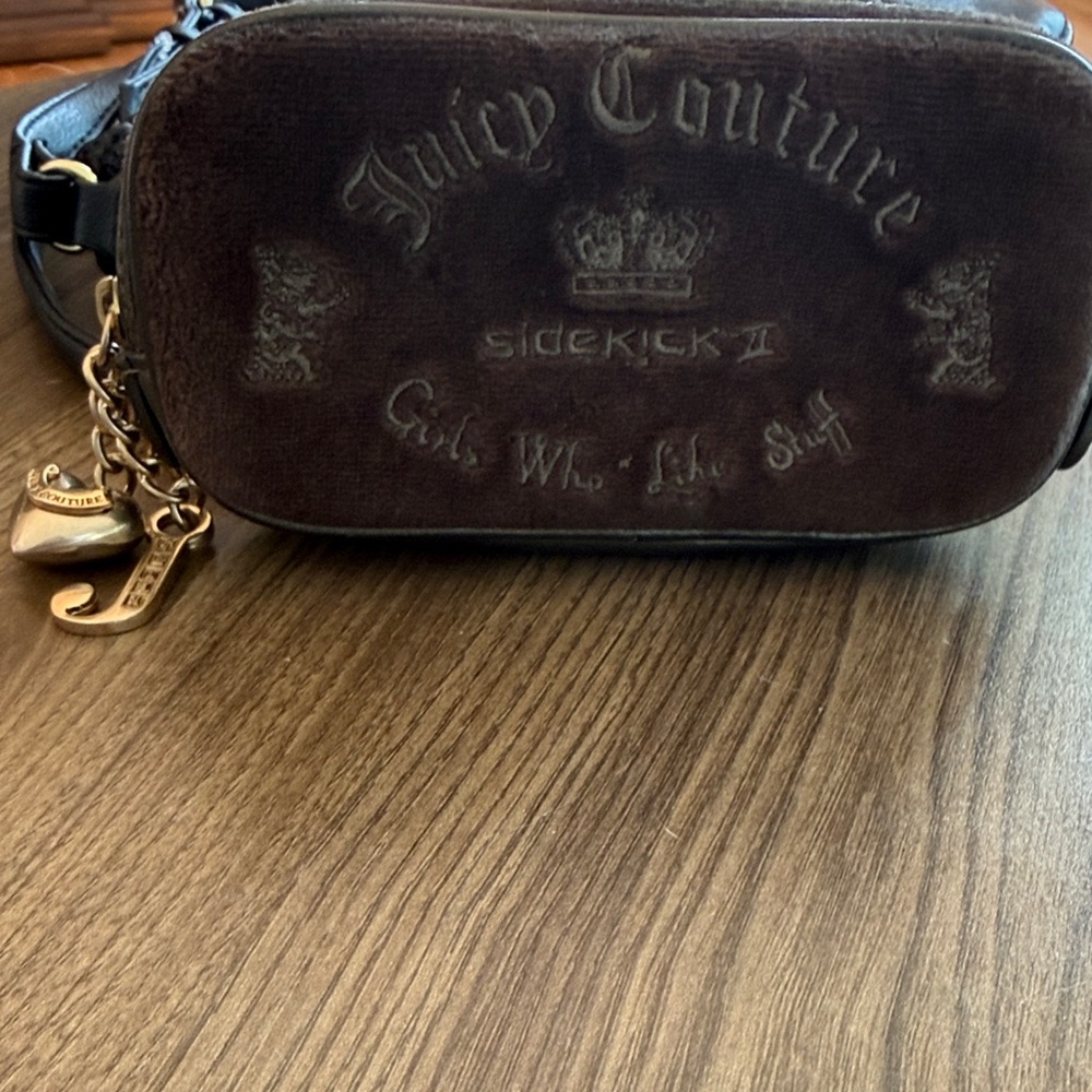 Vintage Juicy Couture Brown Sidekick II Bag** heavy Gold Accents great condition - Picture 2 of 13